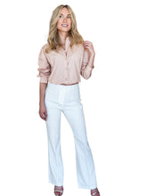 Whitney White Flare Piped Pants