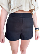 Jet Set Black Linen Shorts