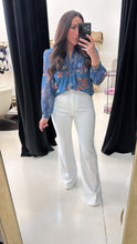 Whitney White Flare Piped Pants