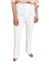 Whitney White Flare Piped Pants