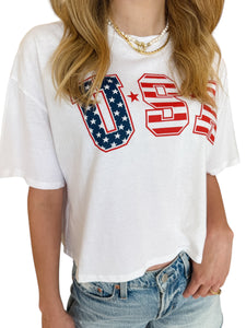 USA Crop Tee