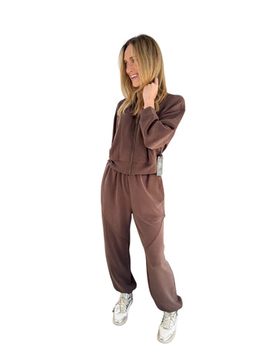 Sit Back and Relax Brown Jogger Set