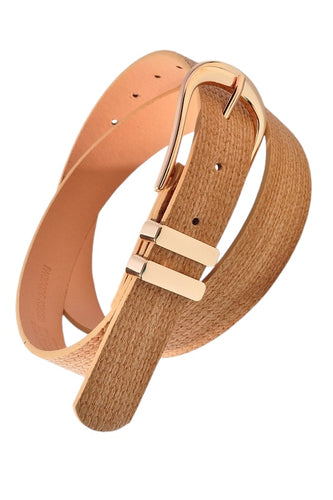 Elongated U Buckle Double Loop Weave Strap