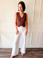 Coffeehouse Ribbed Button Tank