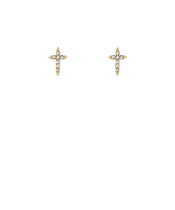 Pave Cross Earring