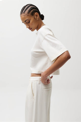 Mae Cropped Tee-Soft White by Pistola