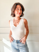 Ivory Luxe Ribbed Tank by Current Air