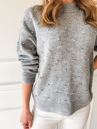 Aura Relaxed Crewneck Charcoal Diamonte by Pistola
