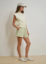 The Favorite Daughter Embroidered Sweat Short in Gardenia Light Sage