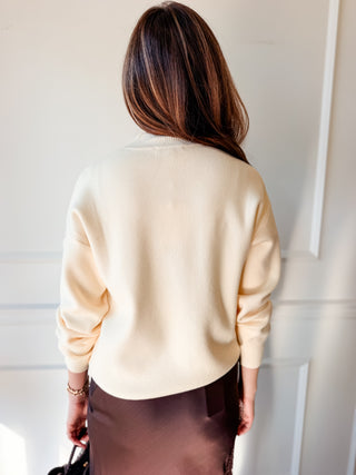 Elise Butter Yellow Mock Neck Sweater