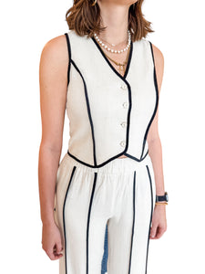 Piper Perfection Linen Vest Set