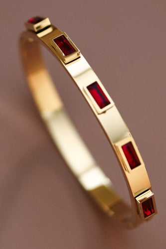 Ruby Baguette Cut Bangle