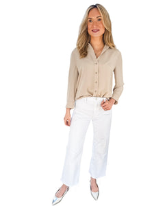 Barely There Taupe Button Up