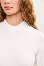 Cool Girl White Ribbed Mock Neck Top