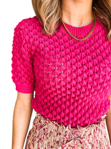 Ira Pink Bubble Sweater