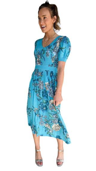 Fresh Florals Floral Pleat Midi Dress by Current Air
