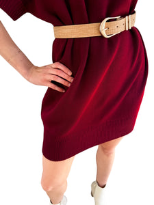 Cozy and Cute Burgundy Sweater Dress