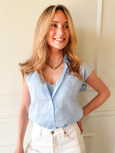 Current Air Coastal Layered Blouse-Blue