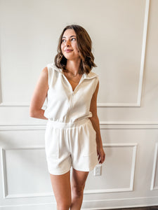 On the Go White Romper