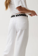 Jadyn Low Slung Palazzo Jean - Vivid White