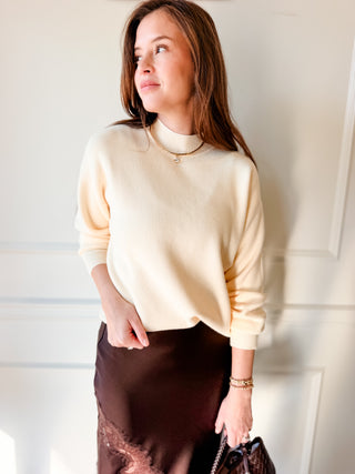 Elise Butter Yellow Mock Neck Sweater