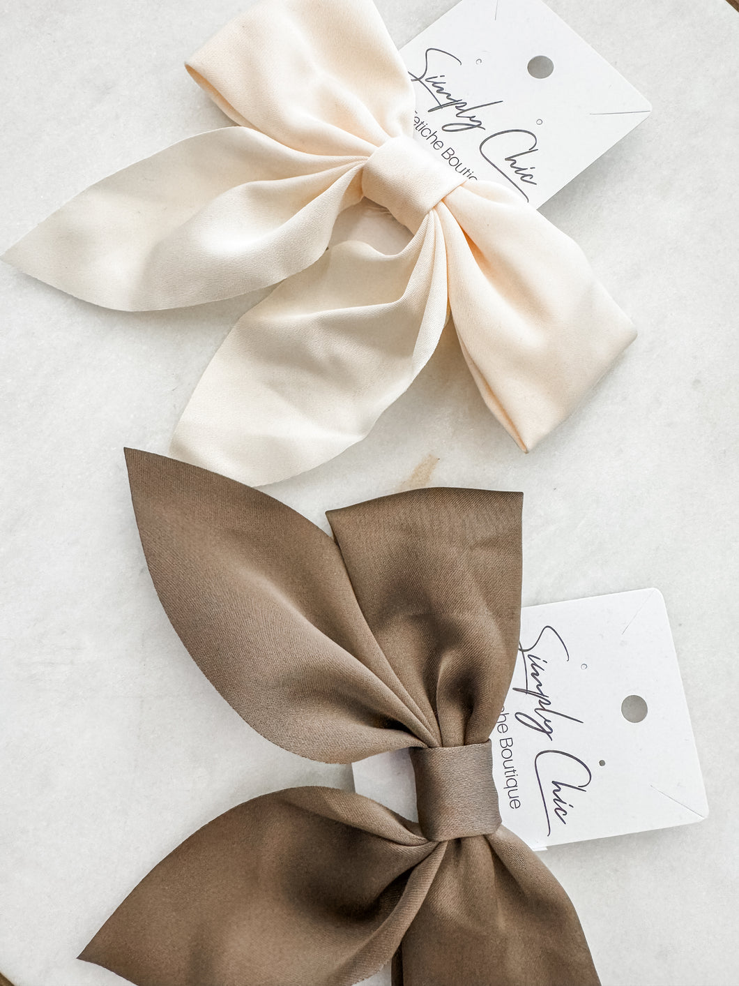 Subtle Satin Bow Hair Clip