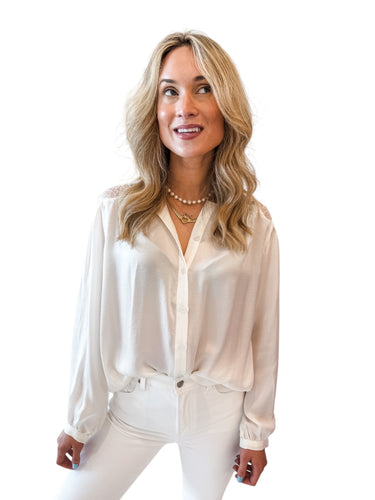 Ivory Lace Button Up by Reset by Jane