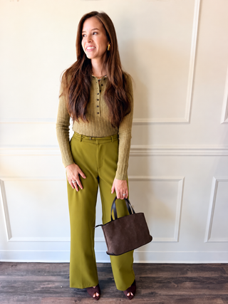 Valli Wide-Leg Pant – Green by Lucy Paris