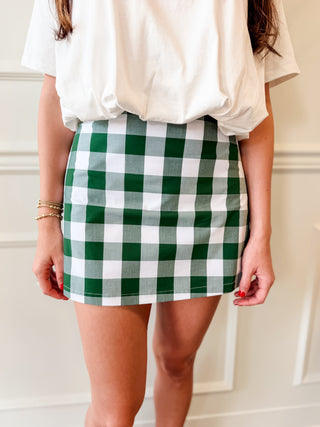 The Stanton Gingham Mini Skirt by Lucy Paris