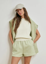 The Favorite Daughter Embroidered Sweat Short in Gardenia Light Sage
