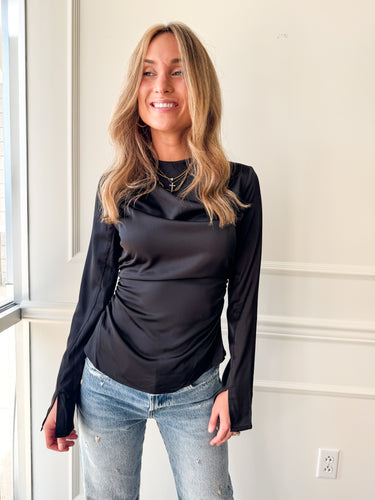 Evening Glow Black Blouse