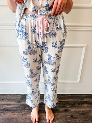 Charleston Toile Cotton Swiss Dot Crop PJ Set