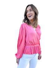 Be Mine Pink Peplum Blouse by Current Air