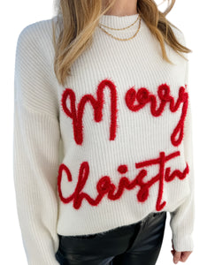 Merry Christmas Tinsel Sweater