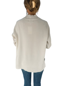 The Essential White Mock Neck Sweater