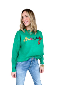 Very Merry Green Christmas Sweater