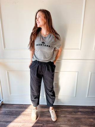 Palmer Black Barrel Pants