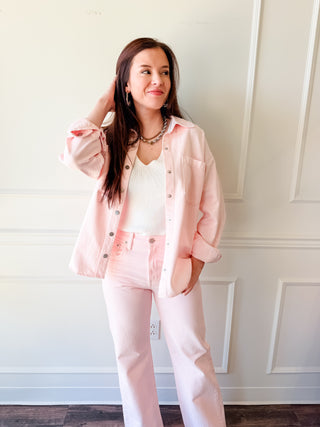 Pistola Elin Denim Shacket - Blush