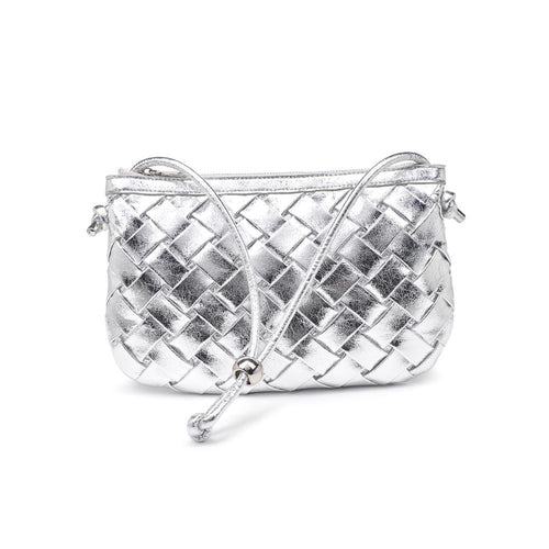 Regina Silver Woven Shoulder Bag