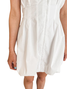 Gale Bubble Hem Dress in White by Steve Madden