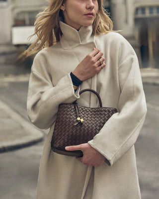 Nova Hand Woven Top Handle Chocolate with by Katie Loxton