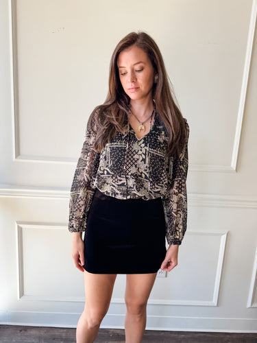Cindi Black Velvet Skort by Steve Madden