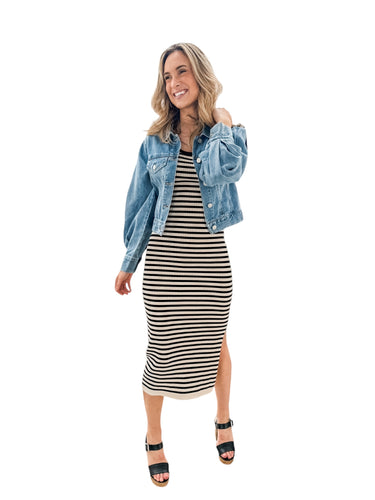 Keep it Classic Stripe Knit Midi Dress