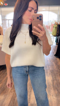 The Addison White Ribbed Mock Neck Top
