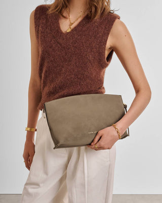 Freya Clutch Taupe Suedette by Katie Loxton