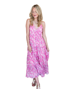 Shellie Pink Floral Maxi Dress by Reset by Jane