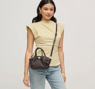 Selena Straw Crossbody Chocolate