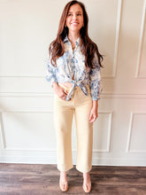 Coastal Toile Tie Blouse