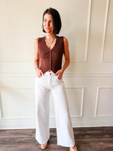 Jadyn Low Slung Palazzo Jean - Vivid White