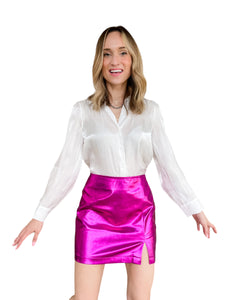 City Slicker Magenta Metallic Skirt